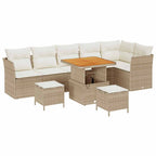 Gartensofa-set 9 pcs Beige Poly-Rattan