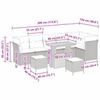 Gartensofa-set 9 pcs Beige Poly-Rattan
