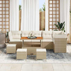 Gartensofa-set 10 pcs Beige Poly-Rattan