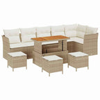 Gartensofa-set 10 pcs Beige Poly-Rattan
