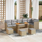 Gartensofa-set 10 pcs Beige Poly-Rattan