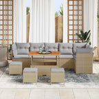Gartensofa-set 10 pcs Beige Poly-Rattan