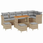 Gartensofa-set 10 pcs Beige Poly-Rattan