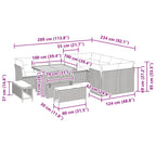 Gartensofa-set 12 pcs Schwarz Poly-Rattan