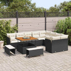 Gartensofa-set 12 pcs Schwarz Poly-Rattan