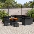 Gartensofa-set 12 pcs Schwarz Poly-Rattan