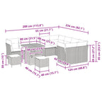 Gartensofa-set 12 pcs Schwarz Poly-Rattan