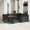 Gartensofa-set 12 pcs Schwarz Poly-Rattan