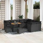 Gartensofa-set 12 pcs Schwarz Poly-Rattan