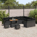 Gartensofa-set 12 pcs Schwarz Poly-Rattan