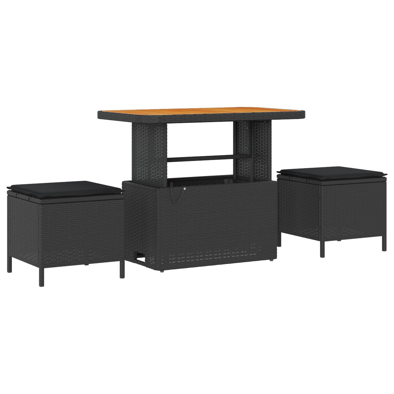 Gartensofa-set 12 pcs Schwarz Poly-Rattan