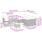 Gartensofa-set 12 pcs Schwarz Poly-Rattan