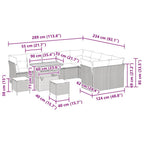 Gartensofa-set 12 pcs Grau Poly-Rattan