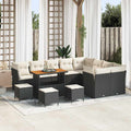 Gartensofa-set 13 pcs Schwarz Poly-Rattan