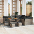 Gartensofa-set 13 pcs Grau Poly-Rattan