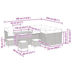 Gartensofa-set 13 pcs Grau Poly-Rattan
