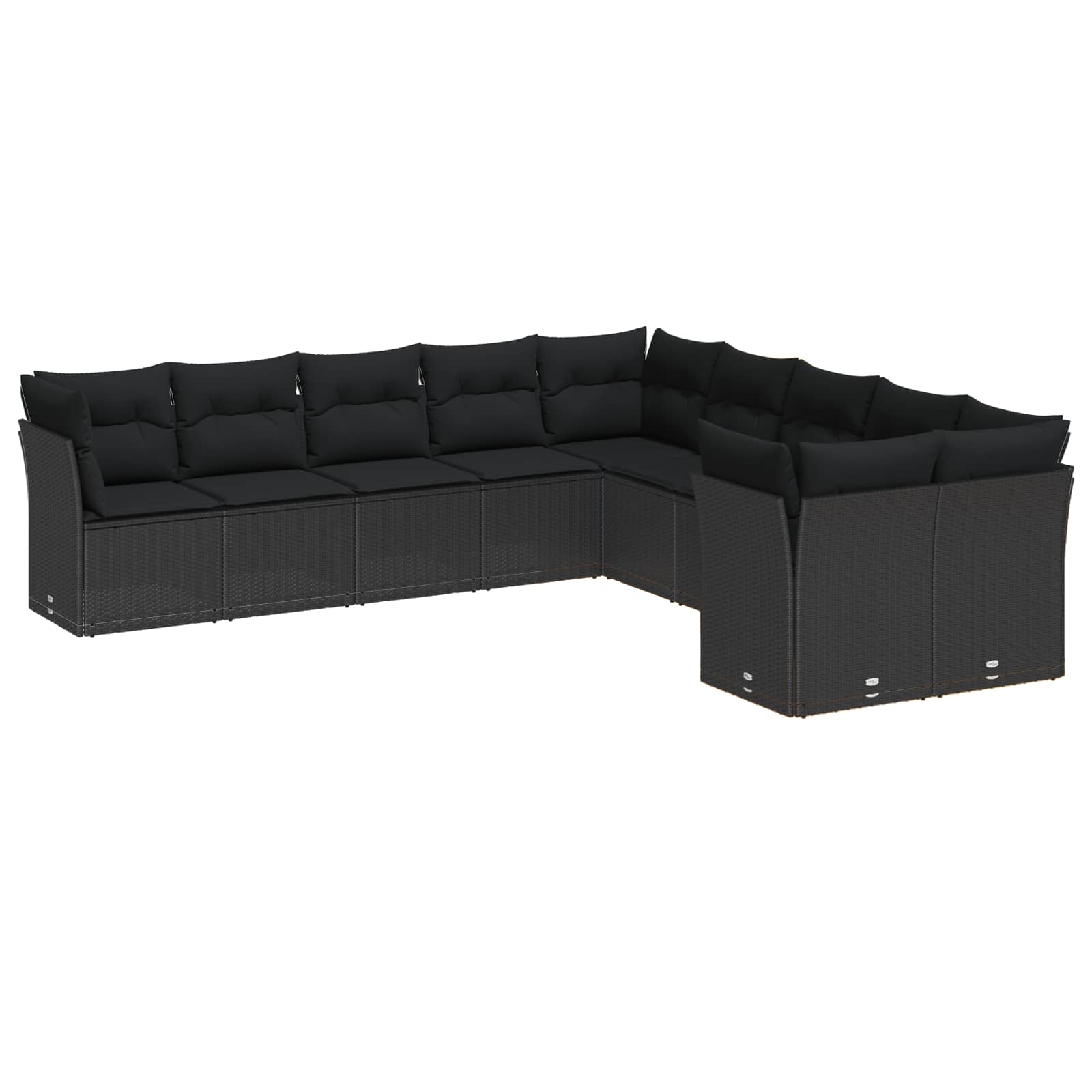 Gartensofa-set 13 pcs Schwarz Poly-Rattan