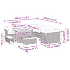 Gartensofa-set 13 pcs Schwarz Poly-Rattan