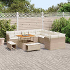 Gartensofa-set 13 pcs Beige Poly-Rattan