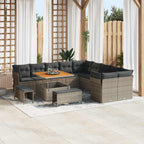 Gartensofa-set 13 pcs Grau Poly-Rattan