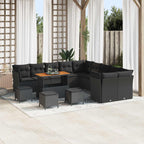 Gartensofa-set 14 pcs Schwarz Poly-Rattan