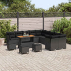 Gartensofa-set 14 pcs Schwarz Poly-Rattan