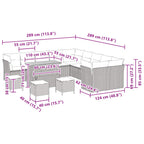 Gartensofa-set 14 pcs Schwarz Poly-Rattan
