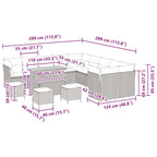 Gartensofa-set 14 pcs Grau Poly-Rattan