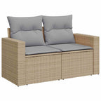 Gartensofa-set mit Kissen 8 pcs Beige Poly-Rattan
