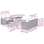 Gartensofa-set mit Kissen 8 pcs Beige Poly-Rattan