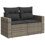 Gartensofa-set mit Kissen 8 pcs Grau Poly-Rattan