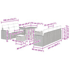 Gartensofa-set mit Kissen 10 pcs Schwarz Poly-Rattan