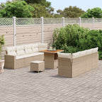 Gartensofa-set 11 pcs Beige Poly-Rattan