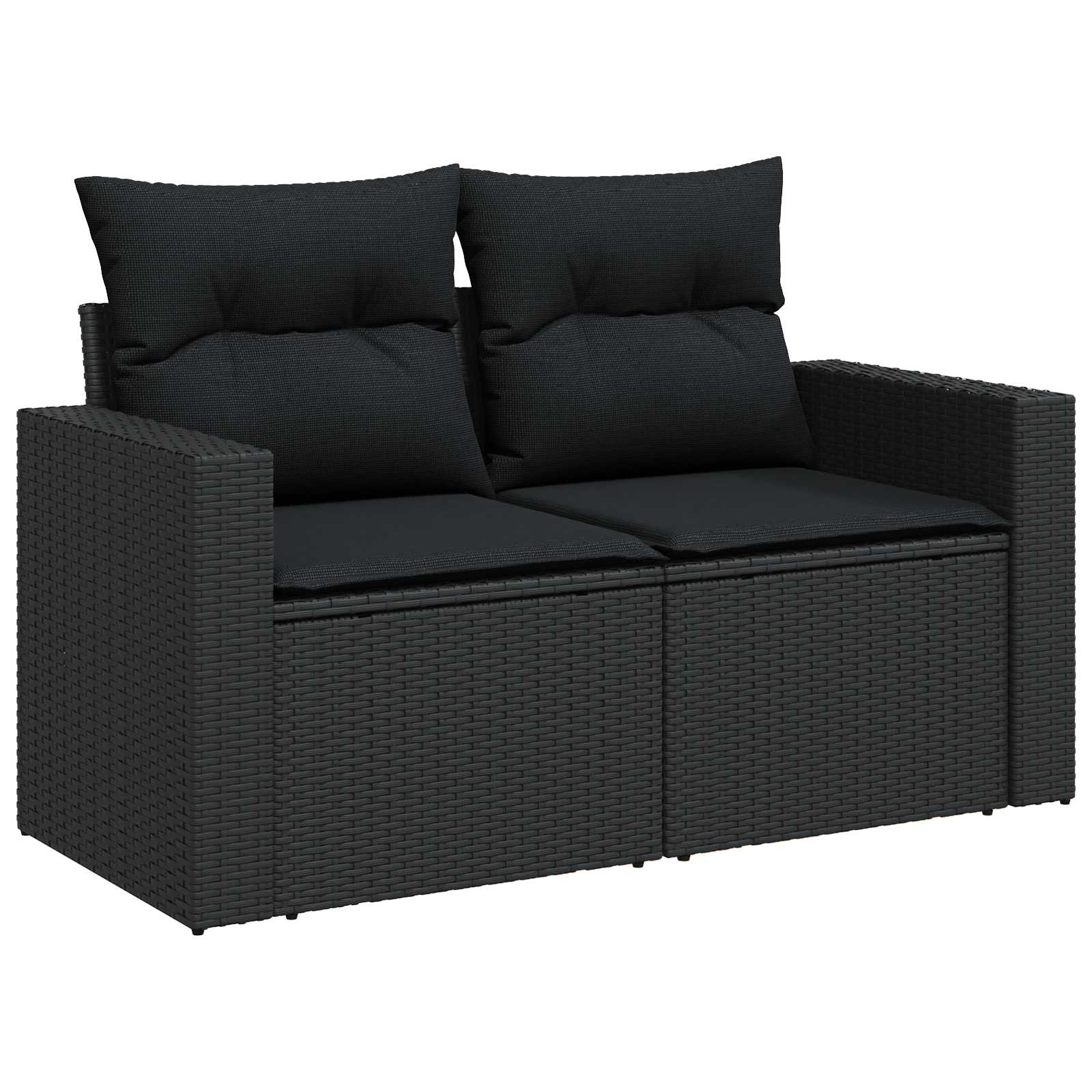 Gartensofa-set 11 pcs Schwarz Poly-Rattan
