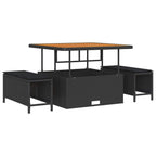 Gartensofa-set 11 pcs Schwarz Poly-Rattan