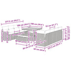 Gartensofa-set 11 pcs Schwarz Poly-Rattan