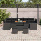 Gartensofa-set 10 pcs Schwarz Poly-Rattan