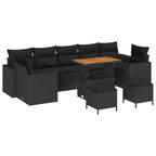 Gartensofa-set 10 pcs Schwarz Poly-Rattan