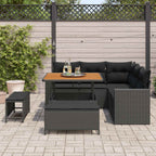 Gartensofa-set 8 pcs Schwarz Poly-Rattan
