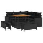 Gartensofa-set 8 pcs Schwarz Poly-Rattan