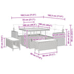 Gartensofa-set 8 pcs Schwarz Poly-Rattan