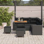 Gartensofa-set 8 pcs Schwarz Poly-Rattan