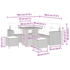 Gartensofa-set 8 pcs Schwarz Poly-Rattan