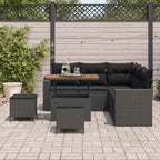 Gartensofa-set 8 pcs Schwarz Poly-Rattan