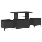 Gartensofa-set 8 pcs Schwarz Poly-Rattan