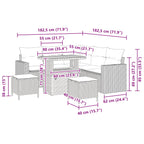 Gartensofa-set 8 pcs Schwarz Poly-Rattan