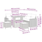 Gartensofa-set 8 pcs Grau Poly-Rattan