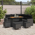 Gartensofa-set 9 pcs Schwarz Poly-Rattan