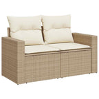 Gartensofa-set 9 pcs Beige Poly-Rattan