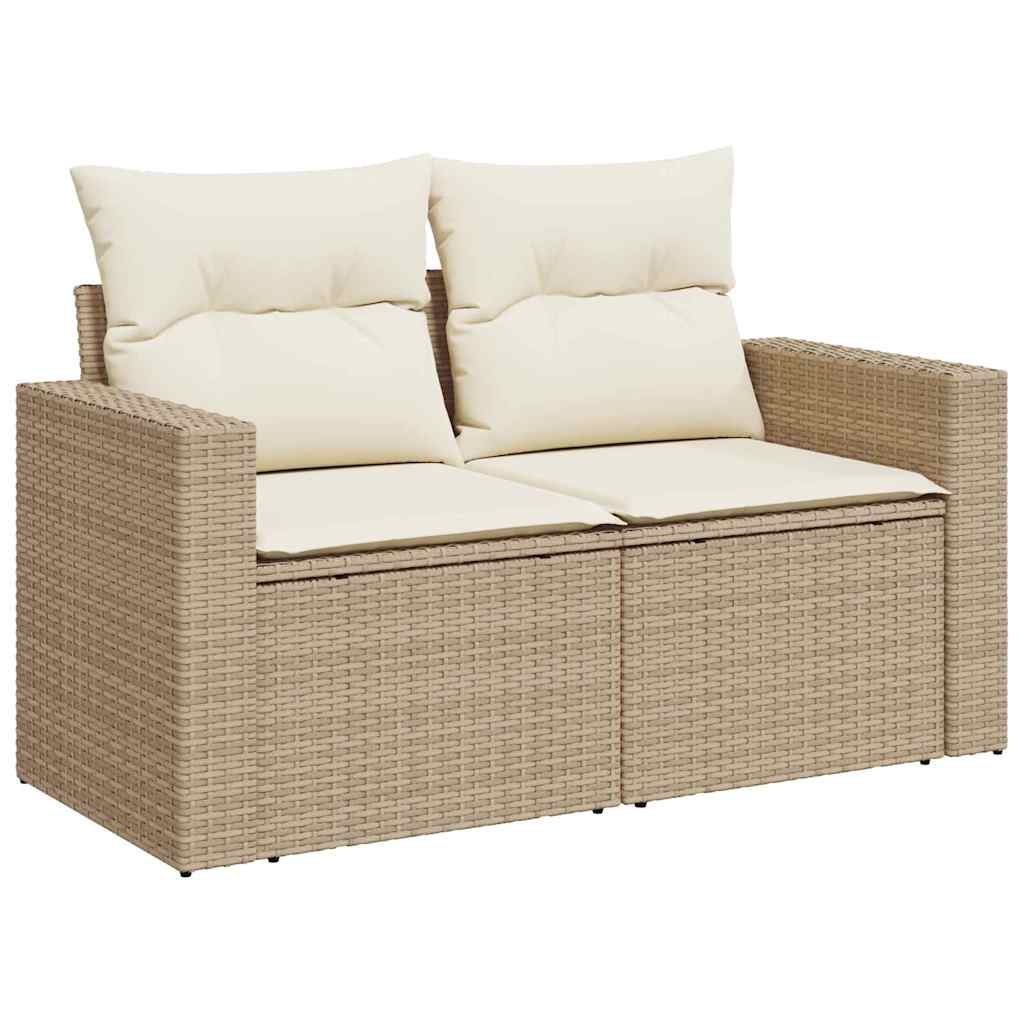 Gartensofa-set 9 pcs Beige Poly-Rattan